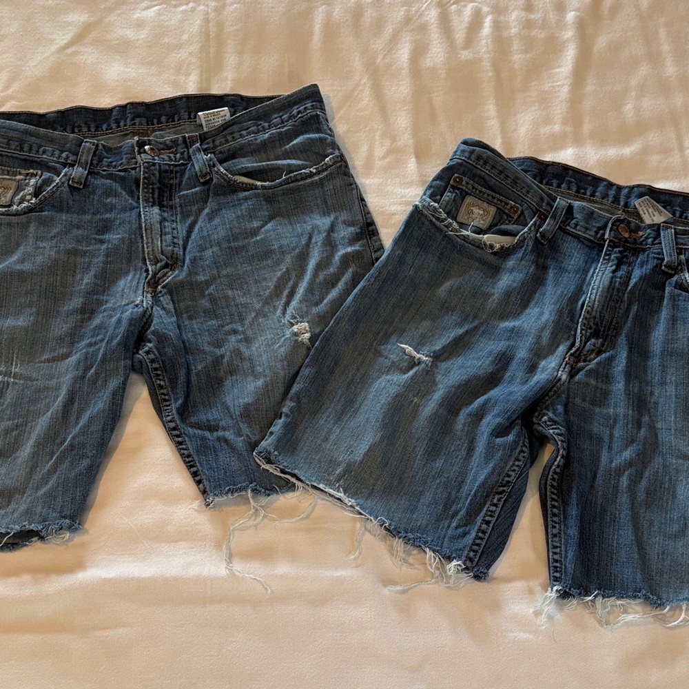 Cinch Men's Blue Distressed Jean Shorts Pair